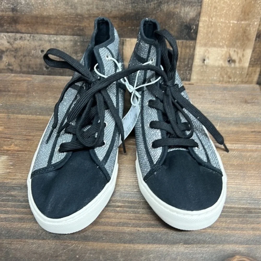 NWT The Children's Place Gunmetal Black‎ With Silver Glitter High Top Sneakers